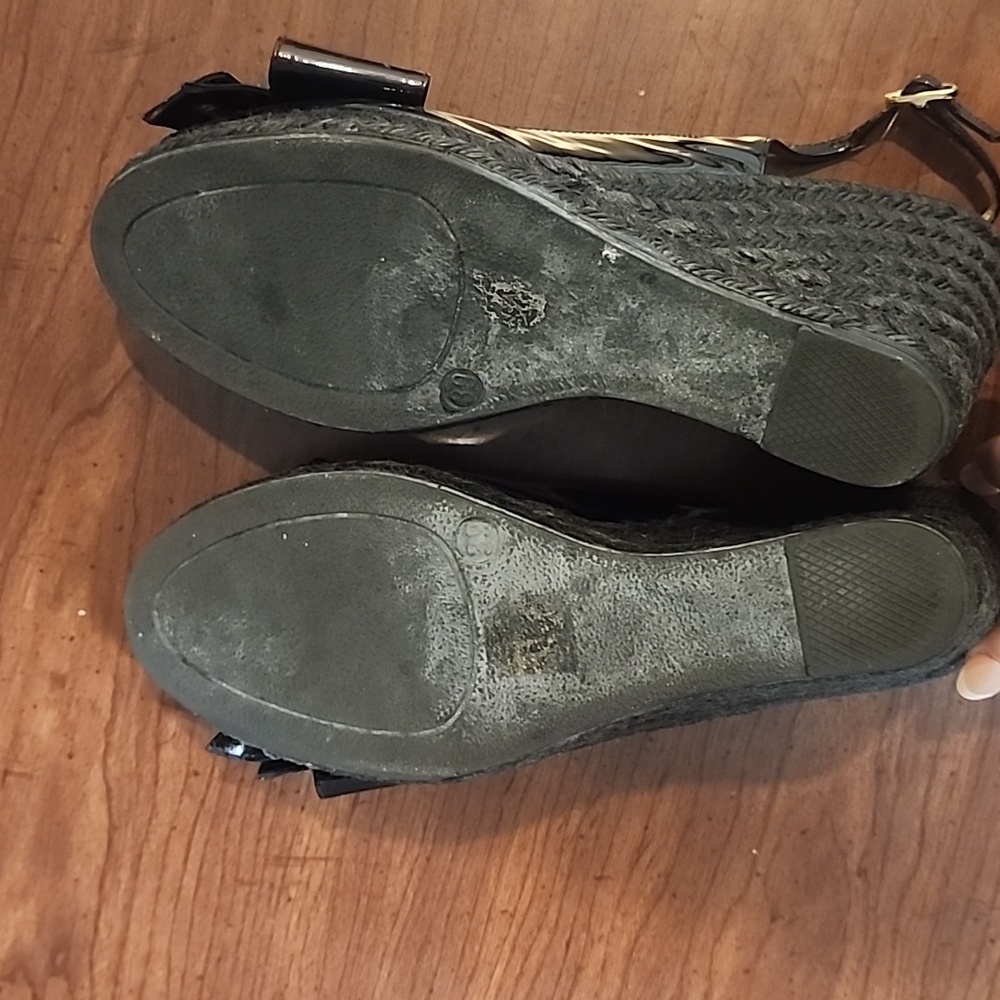 Valentino black wedge patent leather espadrilles - Picture 8 of 12